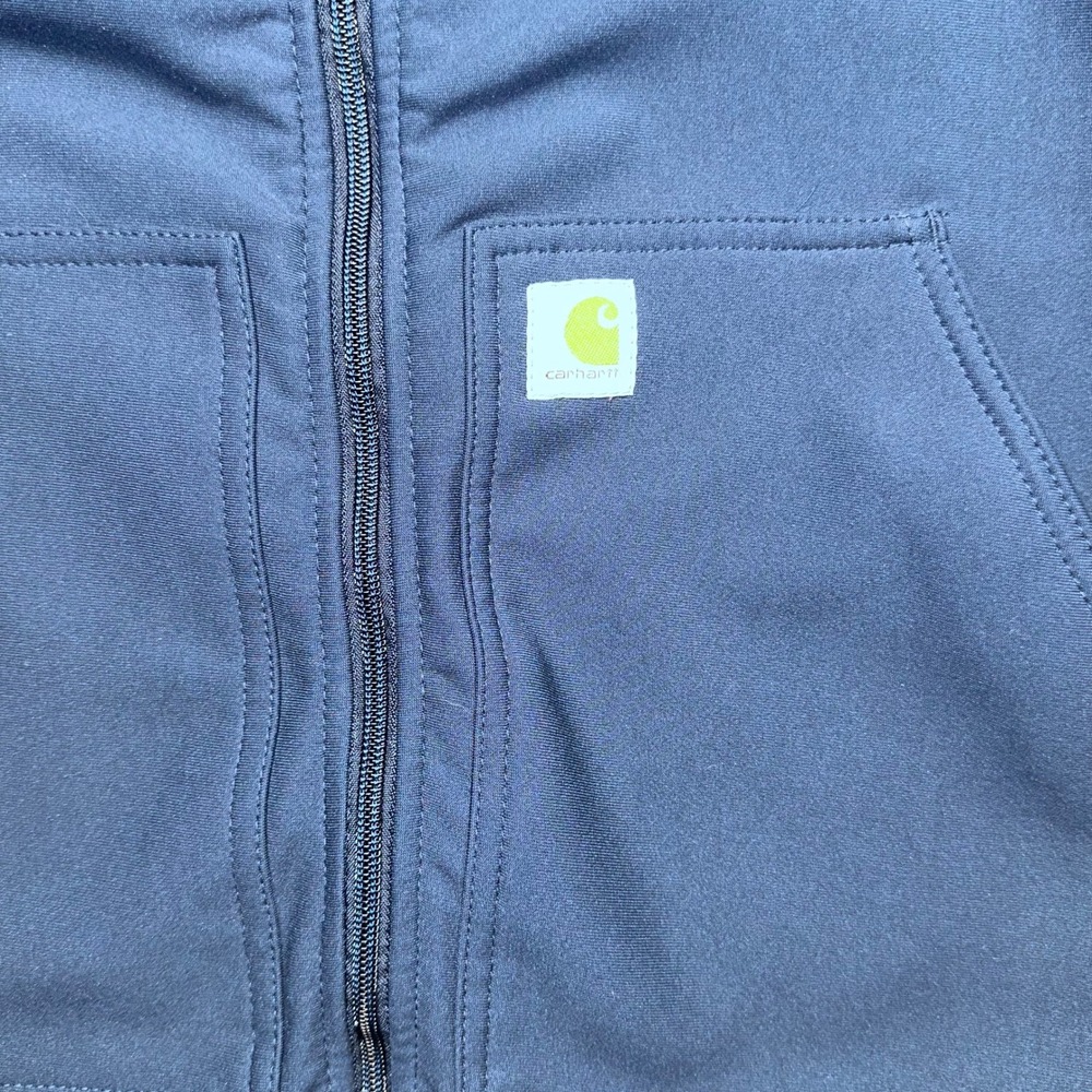 Carhartt Modern Fit Full Zip Fleece Lined Jacket Navy Blue Womens XS - Picture 3 of 11